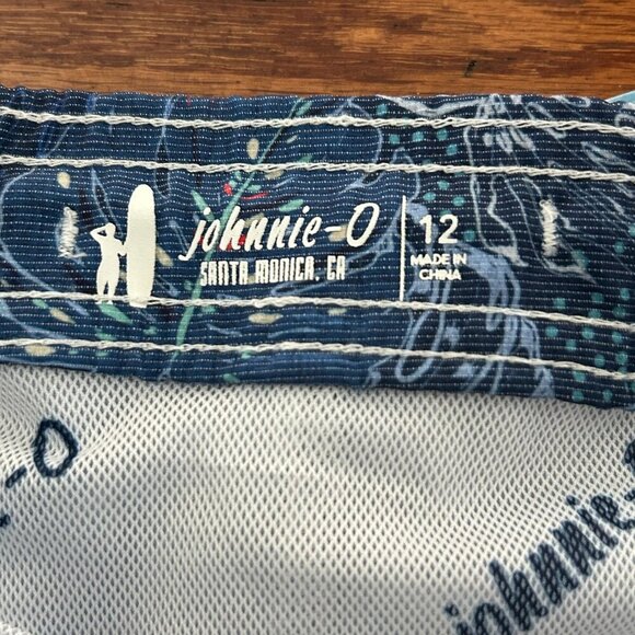 NWT Johnnie-O Bongo Half-Elastic 7" Surf Short in Lake Boys Swim Trunks Size 12 - Picture 5 of 12
